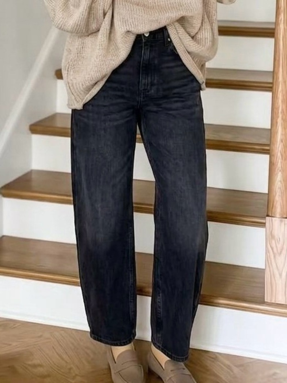 🏷️ AYR "The Knockout" Barrel Leg Jeans in Film Noir — Size 33 Women’s Wear